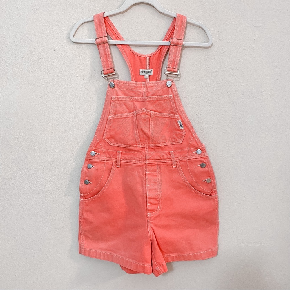 VINTAGE 90’s Guess Overalls Shorts MEDIUM